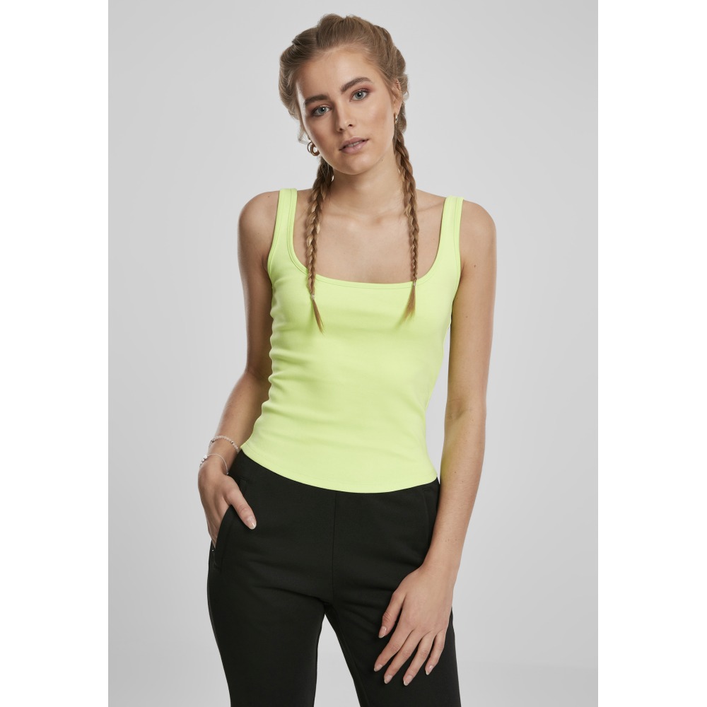 Urban Classics - Wide Neck Tanktop - Grün/Gelb